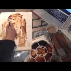 Artist Uses Our Favorite Beverage in R2D2 Coffee Painting